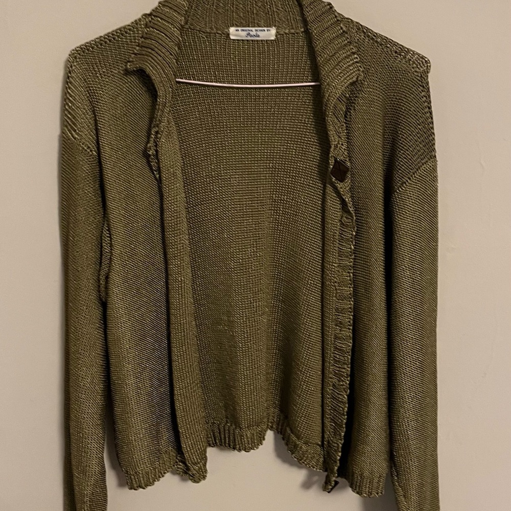 Vintage green gold cardigan
